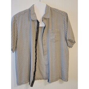 Tommy Bahama Men’s XXL 100% Silk Short Sleeve Button Down Shirt Shades of Gray